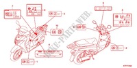ETIQUETTE DE PRECAUTIONS pour Honda SH 125 TOP CASE BRONZE 4F de 2012