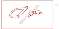 ANTIVOL U HONDA (TYPE M) pour Honda SH 125 TOP CASE BRONZE 5F de 2012