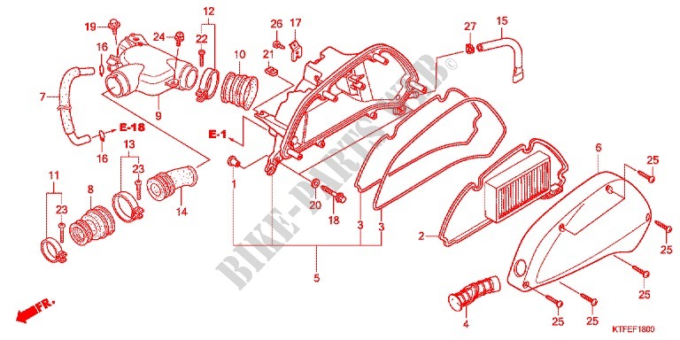 FILTRE A AIR pour Honda SH 125 TOP CASE BRONZE 5F de 2012