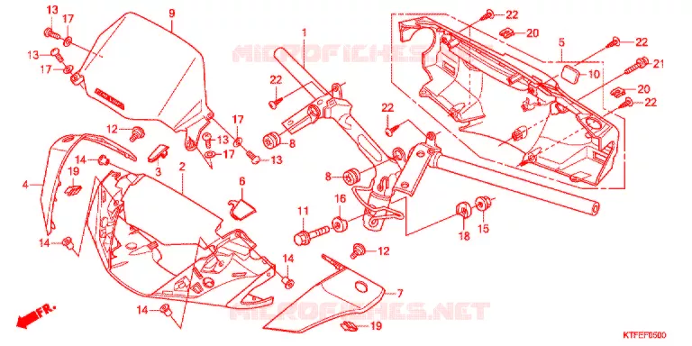 GUIDON - CARENAGE Honda SCOOTER 150 SH 2012  SH150C