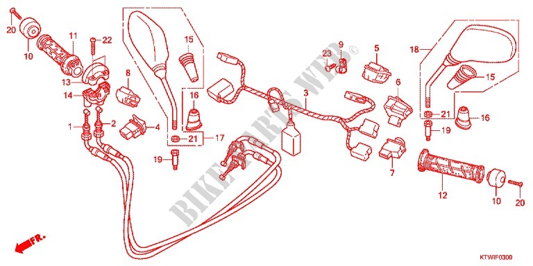 COMMODO   CABLE   RETROVISEUR pour Honda SH 300 de 2012