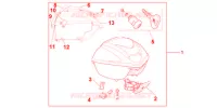 TOP CASE 35L MOONDUST SILVER MET pour Honda SH 300 R de 2012