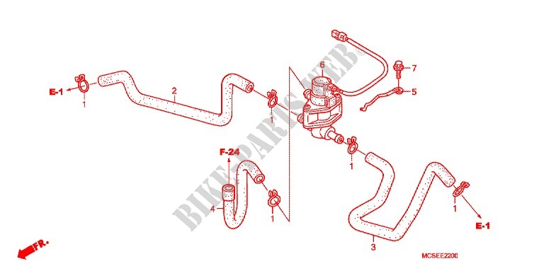 SYSTÈME DE RECYCLAGE DES GAZ pour Honda ST 1300 ABS de 2012