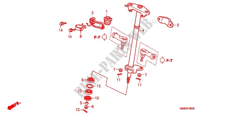 ARBRE DE DIRECTION pour Honda TRX 250 FOURTRAX RECON Standard de 2012