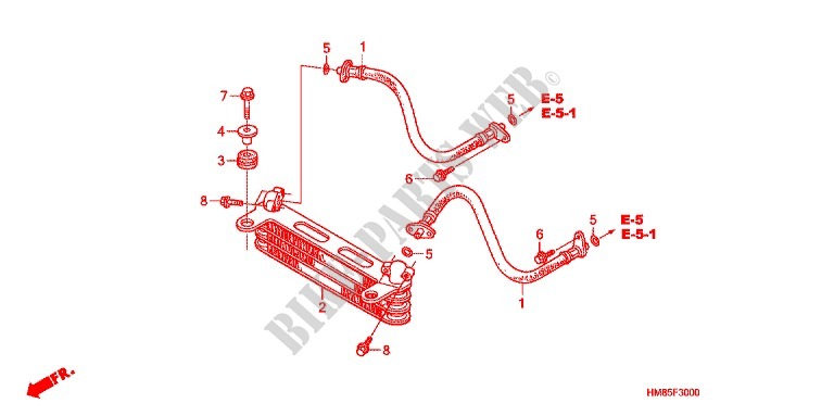 RADIATEUR D'HUILE pour Honda TRX 250 FOURTRAX RECON Standard de 2012
