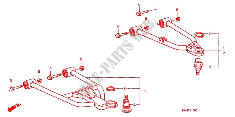 TRIANGLES AVANT pour Honda TRX 250 FOURTRAX RECON Standard de 2012