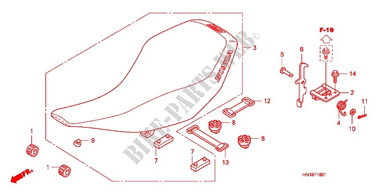 SELLE (TRX400EX8/X9/XC/XD) pour Honda SPORTRAX TRX 400 X de 2012