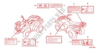ETIQUETTE DE PRECAUTIONS pour Honda FOURTRAX 420 RANCHER 4X4 Manual Shift RED de 2012