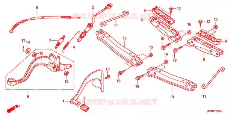 PEDALE - REPOSE PIED Honda ATV 420 FOURTRAX 2012  TRX420FMC