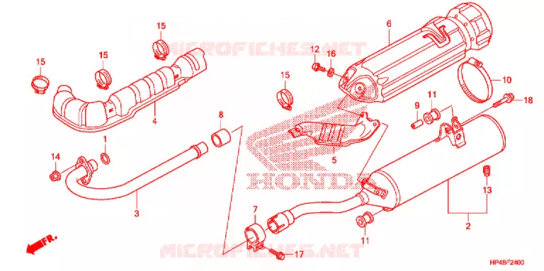 SILENCIEUX D'ECHAPPEMENT Honda ATV 420 FOURTRAX 2012  TRX420FPEC