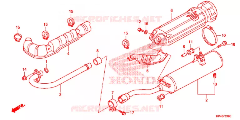 SILENCIEUX D'ECHAPPEMENT Honda ATV 420 FOURTRAX 2012  TRX420FPEC