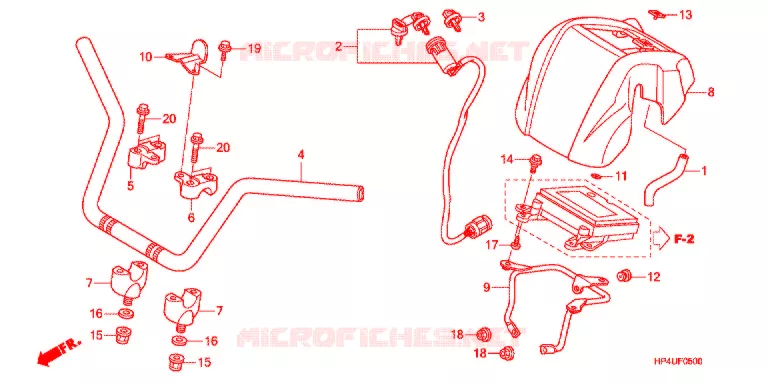 GUIDON Honda ATV 420 FOURTRAX 2012  TRX420TEC