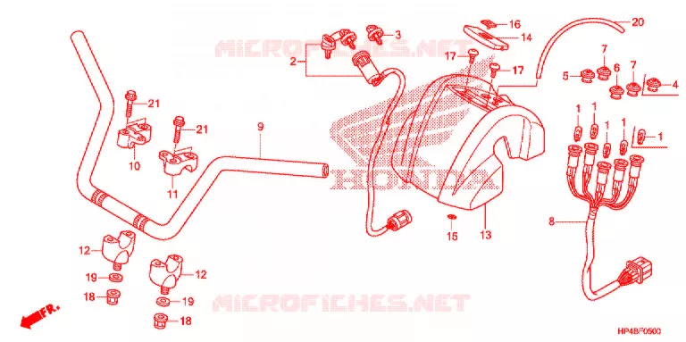 GUIDON (1) Honda ATV 420 FOURTRAX 2012  TRX420TMC