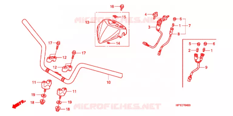 GUIDON Honda ATV 450 FOURTRAX 2012  TRX450ERC