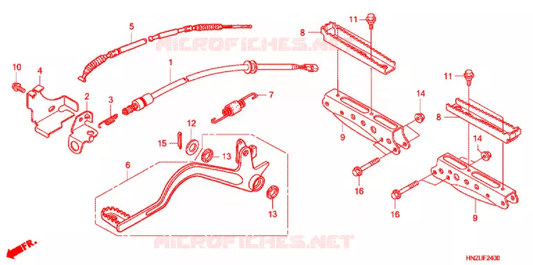 PEDALE - REPOSE PIED Honda ATV 500 FOURTRAX 2012  TRX500FAC