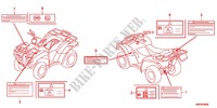ETIQUETTE DE PRECAUTIONS pour Honda FOURTRAX 500 FOREMAN 4X4 Electric Shift de 2012