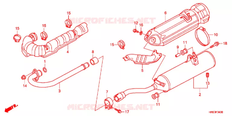 SILENCIEUX D'ECHAPPEMENT Honda ATV 500 FOURTRAX 2012  TRX500FEC