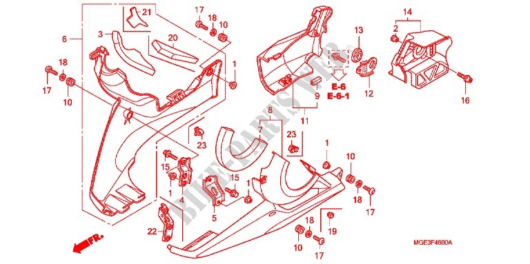 CARENAGES INFERIEUR pour Honda VFR 1200 F de 2012