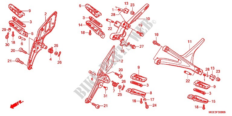 REPOSE PIED pour Honda VFR 1200 DCT de 2012