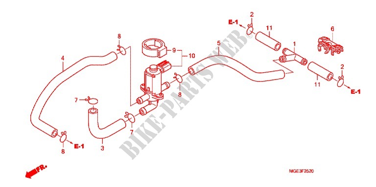 SYSTÈME DE RECYCLAGE DES GAZ pour Honda VFR 1200 DCT de 2012
