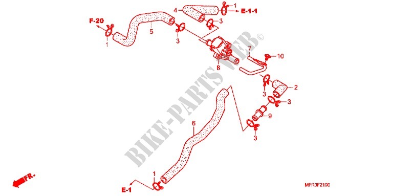 SYSTÈME D'AIR AUXILIAIRE pour Honda VT 1300 C FURY ABS MATT BLACK de 2012