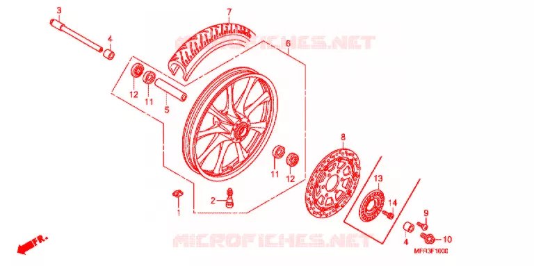 ROUE AVANT Honda MOTO 1300 VT 2012  VT1300CXAC