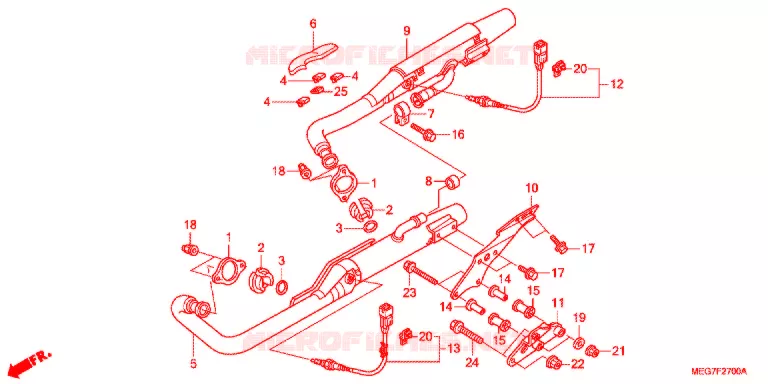 SILENCIEUX D'ECHAPPEMENT (VT750C2B/C2S/CS/C/CA) Honda MOTO 750 SHADOW 2012  VT750C2BC
