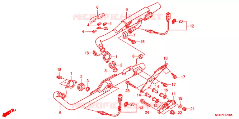 SILENCIEUX D'ECHAPPEMENT (VT750C2B/C2S/CS/C/CA) Honda MOTO 750 SHADOW 2012  VT750C2BC