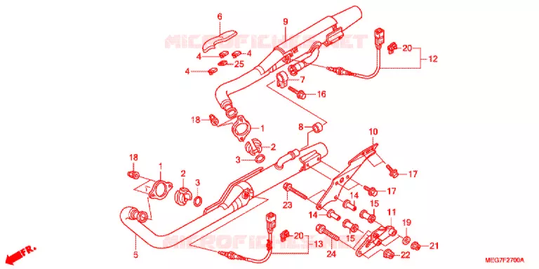 SILENCIEUX D'ECHAPPEMENT (VT750C2B/C2S/CS/C/CA) Honda MOTO 750 SHADOW 2012  VT750CC