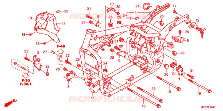 CADRE (VT750C2B/C2S/CS/C/CA) Honda MOTO 750 SHADOW 2012  VT750CSC
