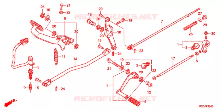 PEDALE (VT750C2B/C2S/CS-E,ED,3E,2ED/C/CA) Honda MOTO 750 SHADOW 2012  VT750CSC