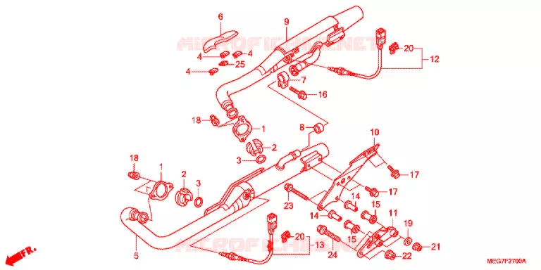 SILENCIEUX D'ECHAPPEMENT (VT750C2B/C2S/CS/C/CA) Honda MOTO 750 SHADOW 2012  VT750CSC