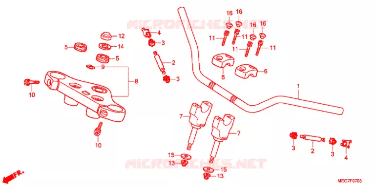 GUIDON (VT750S) Honda MOTO 750 VT 2012  VT750SC