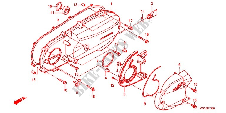 COUVERCLE GAUCHE pour Honda PCX 125 SPECIAL EDITION de 2012
