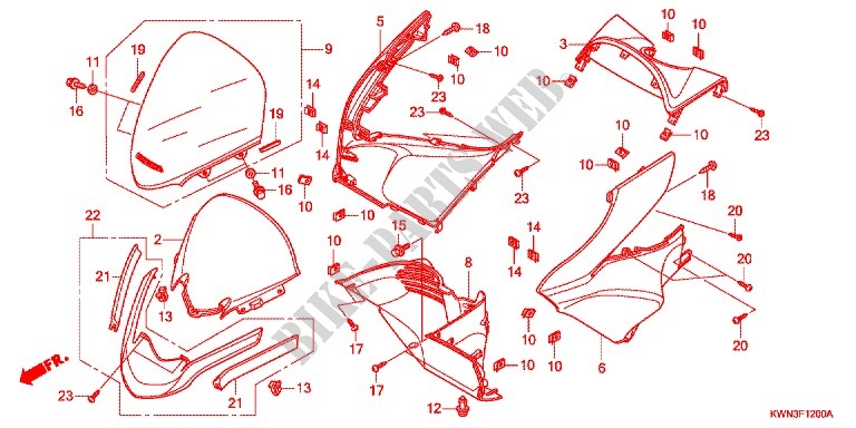 CARENAGE AVANT pour Honda PCX 125 SPECIAL EDITION de 2012