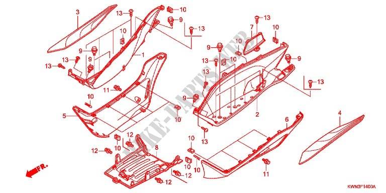 PLANCHER pour Honda PCX 125 SPECIAL EDITION de 2012