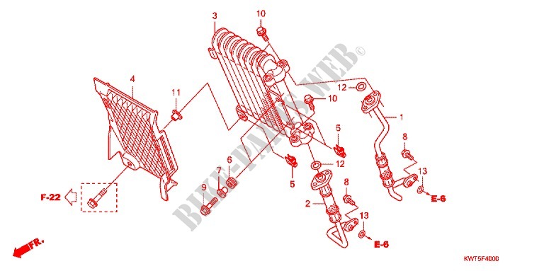 RADIATEUR D'HUILE pour Honda XRE 300 ABS de 2012