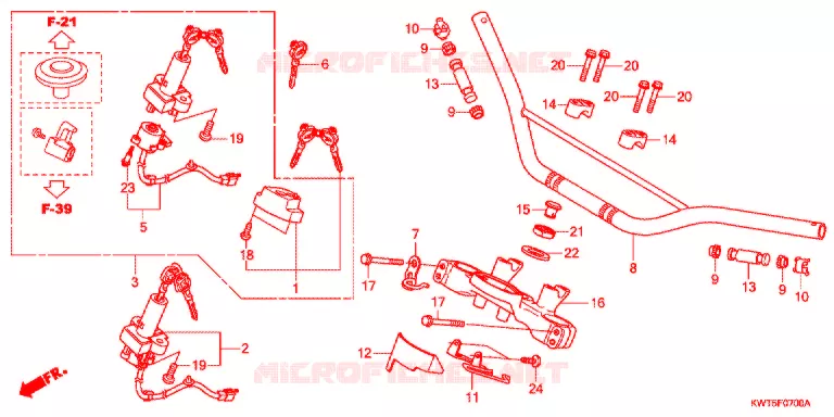 GUIDON - TE DE FOURCHE Honda MOTO 300 XR 2012  XRE300AC