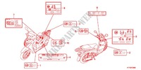 ETIQUETTE DE PRECAUTIONS pour Honda SH 125 SPECIAL de 2012