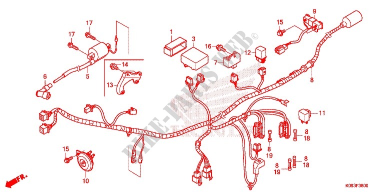 FAISCEAU DES FILS pour Honda WAVE 110 3DK de 2013