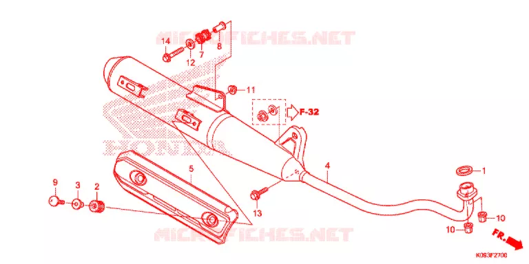 SILENCIEUX D'ECHAPPEMENT Honda MOTO 110 WAVE 2013  AFS1101SHD