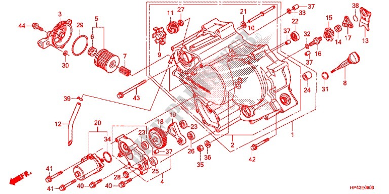 CARTER MOTEUR AVANT pour Honda FOURTRAX 420 RANCHER 4X4 Manual Shift RED de 2013