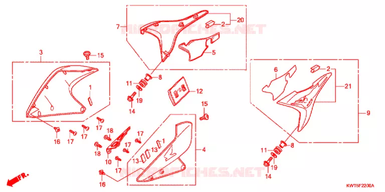 OUIES DE RADIATEUR Honda MOTO 300 XR 2010  XRE300AA