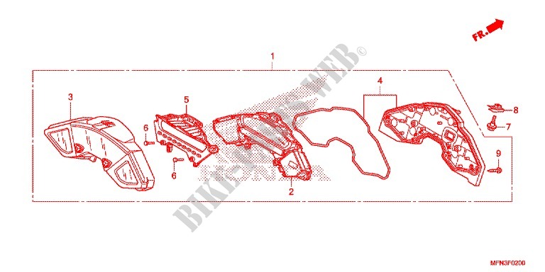 COMPTEUR pour Honda CB 1000 R BLANCHE de 2013