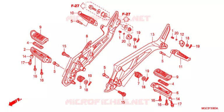 REPOSE PIED Honda MOTO 1100 CB 2013  CB1100AD