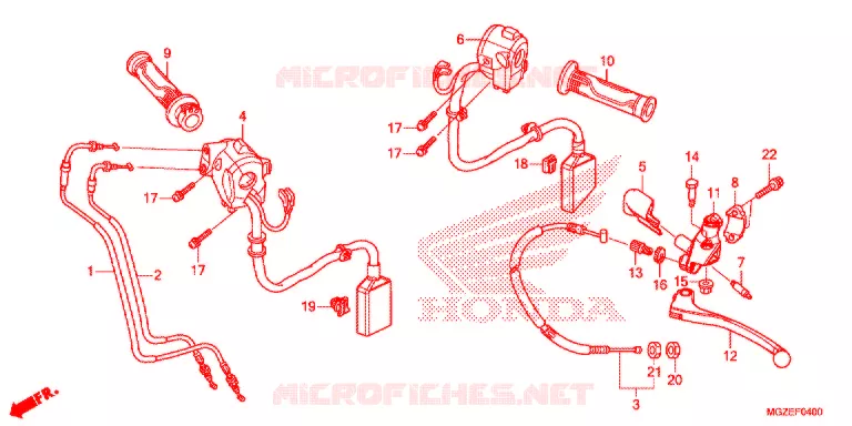 LEVIER DE GUIDON - CABLE - COMMODO Honda MOTO 500 CB 2014  CB500FE