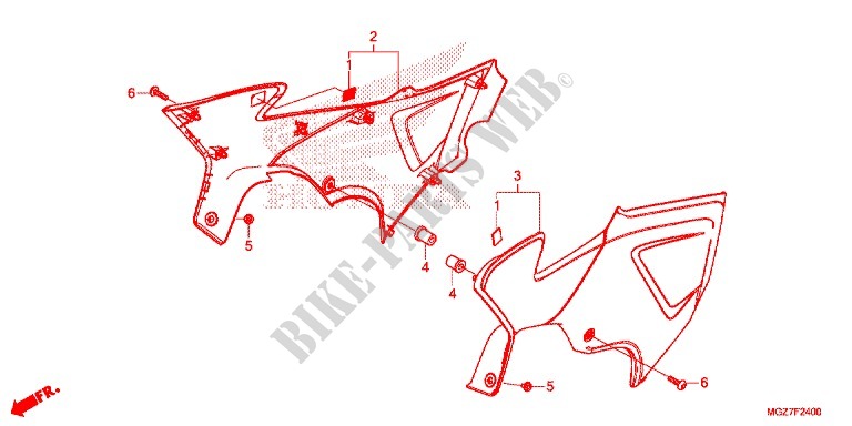 COUVERCLES LATERAUX pour Honda CB 500 X ABS de 2014