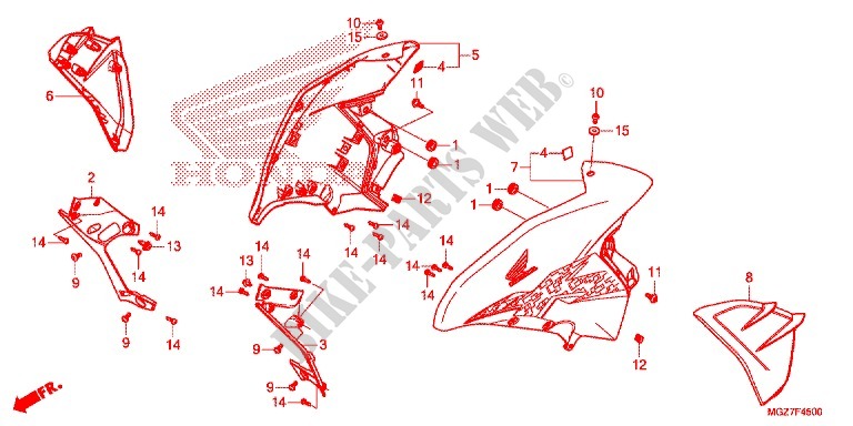 CARENAGES LATERAUX AVANT pour Honda CB 500 X ABS de 2014