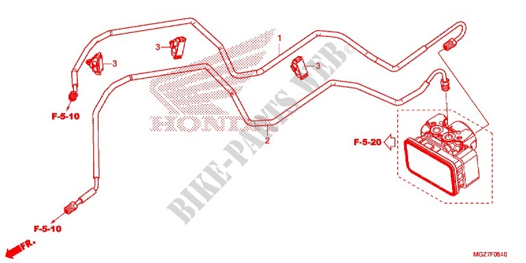 DURITE DE FREIN ARRIERE pour Honda CB 500 X ABS de 2014