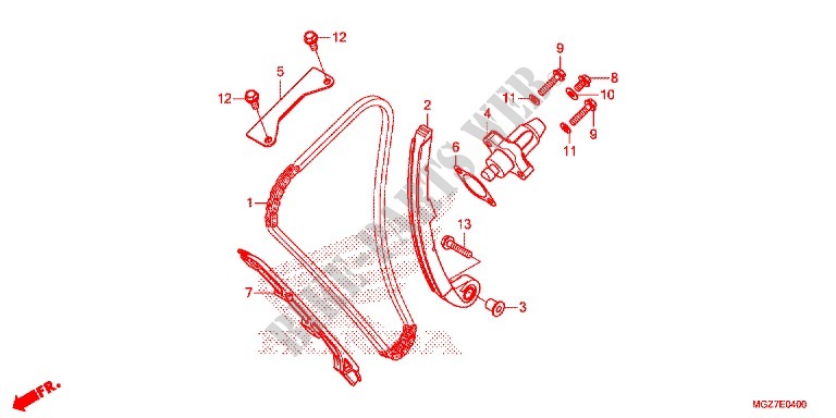 CHAINE DE DISTRIBUTION   TENDEUR pour Honda CB 500 X ABS de 2014